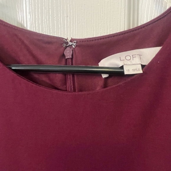 LOFT Burgundy Dress - Picture 4 of 6